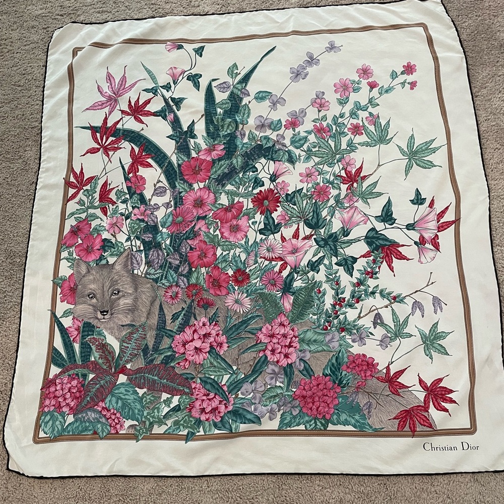 Vintage Christian Dior silk scarf